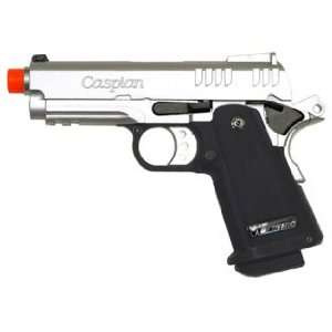  Caspian Baby Hi Capa 3.8 Silver Gas Pistol. Airsoft guns 