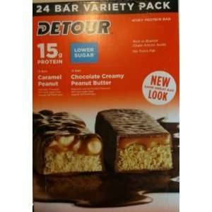  Detour Bars, Low Sugar Whey Protein Bars, 1.5oz Bars. 12 Caramel Nut 