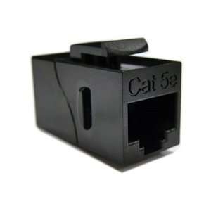  CAT5E Snap In Coupler w/Keystone Latch   Black (Small 