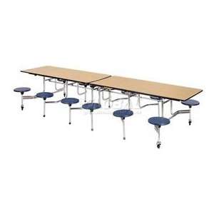  Virco® Folding Mobile Table 120L   Medium Oak Top   12 