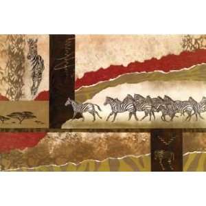  Joseph Poirier 36W by 24H  Serengeti Zebras CANVAS 