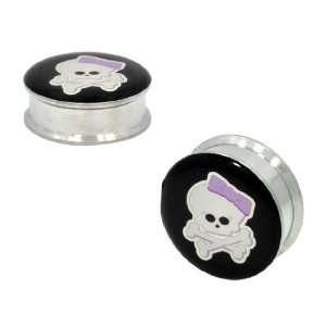  Girly Skull Logo Plug Stash Earlets 3/4 Gauge Pair ear Jewelry