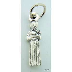 Mini St Saint Jude Charm Pendant Silver Plated Catholic Gift Made in 