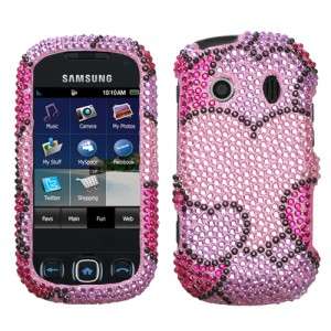   Hearts Crystal Bling Hard Case Phone Cover for Samsung Seek M350