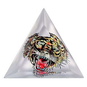Ed Hardy Candle Glass Taper Candlestick Holder, Tiger  