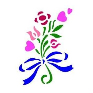  Tattoo Stencil   Flower w/ Hearts & Ribbon   #484 Health 