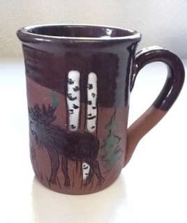 Specialties Stoneware MUG with Moose and Birch Trees  