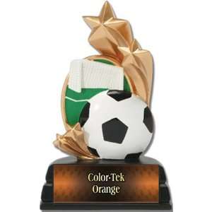 Soccer ball Sport Star Resin Trophies ORANGE COLOR TEK PLATE 6 SPORTS 