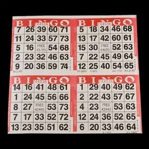 4 on Red Bingo Paper Cards   750 sheets   3000 cards Toys 