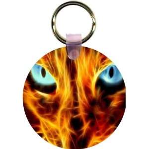  Lion Eyes on Fire Art Key Chain   Ideal Gift for all 