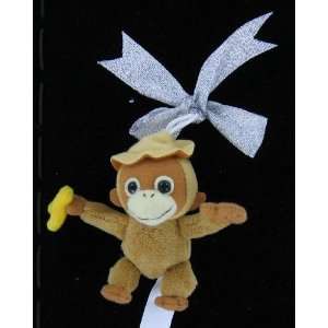   Mascot Plush Ornament Cute Monkey with a Hat and Banana Toys & Games