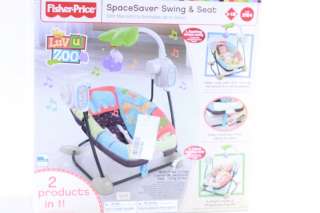 FISHER PRICE LUV U ZOO SPACESAVER SWING AND SEAT  