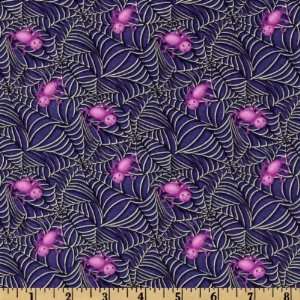   The Dark Spiderwebs Midnight Fabric By The Yard Arts, Crafts & Sewing