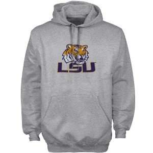 Champion LSU Tigers Ash Team Logo Powerblend Pullover Hoody Sweatshirt