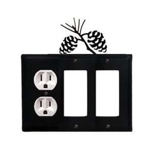Pinecone Combination Cover   Single Left Outlet With Double Right GFI