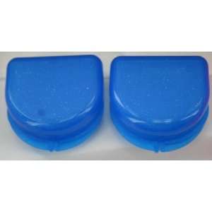   Denture Mouthguard Case 2  Blue with Gold Specks By Ortho Technology