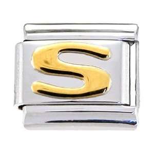  Gold Puffy Letter S Italian Charm Jewelry