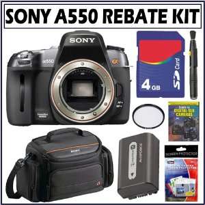  Sony Alpha DSLR A550 + ACCAMFH + 4GB Accessory Kit Camera 
