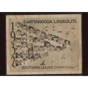  1932 Chattanooga Lookouts S. Leag Champions Team Photo 