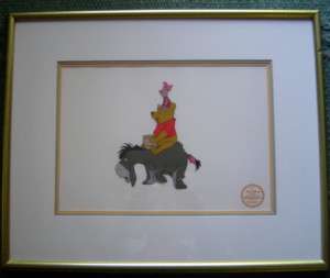   the Pooh Eyeore and Piglet Limited Edition Serigraph Framed Cel  