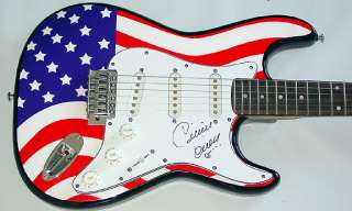 Celine Dion Autographed Signed Flag Guitar JSA UACC RD COA  