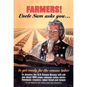  Farmers Uncle Sam Asks You.   Paper Poster (18.75 x 28.5 