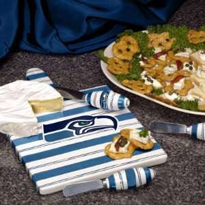  Seattle Seahawks Cheese Cutting Board Set Sports 