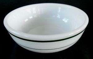   Vintage Milk Glass #708 ** 10 oz Cereal Bowl/s ** GREEN Line/Band