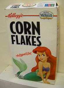 2399 Kelloggs Corn Flakes Cereal Disney the Little Mermaid BOX ONLY 