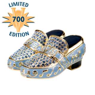 New ELVIS PRESLEY Swarovski Jeweled Trinket Box Blue Suede Shoes 