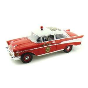  1957 Chevy Bel Air Fire Chief 1/18 Red Toys & Games