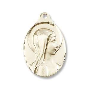  14K Gold Sorrowful Mother Medal Jewelry