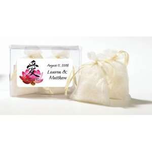 Wedding Favors Water Lily Design Personalized Fresh Linen Scented Bath 