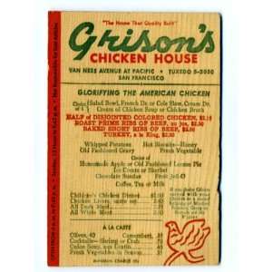  Grisons Chicken House Wooden Menu Postcard Everything 