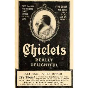  1906 Ad Frank H. Fleer Chiclets Chewing Mint Gum Price 