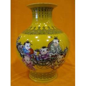 Chinese Lantern Shape Glazed Porcelain Vase
