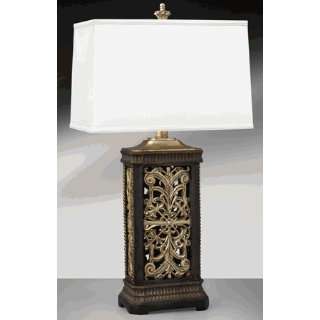   Silver Wash Monte Carlo Table Lamp with White Shade