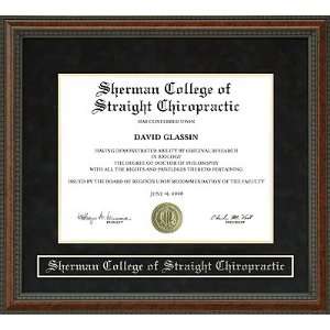  Sherman College of Straight Chiropractic Diploma Frame 
