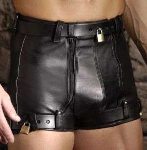 Mens Strict Leather Chastity Shorts  