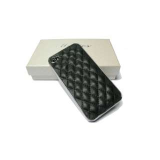 New in Gift BOX Black luxury Leather Chrome Case Cover for iPhone 4 4G 