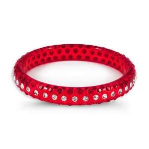    Red Rainbow Swarovski Crystal Solid Bangle Bracelet Jewelry