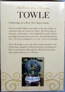 Towle 12 Days Christmas Partridge 1st Ed Snow Globe NIB  