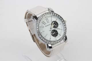 New Watch Fashion Leather Casual WristWatch Women Ladies Girls White 