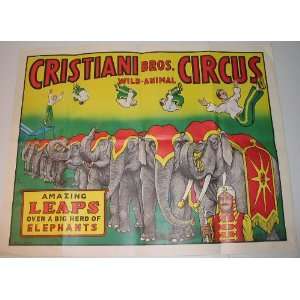  Original 1950s Christiani Bros Circus Poster Everything 