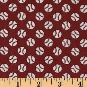  44 Wide Scrappy and Happy Baby Baseballs Red Fabric By 