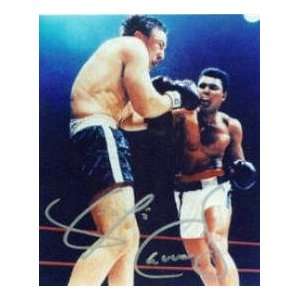  Signed Ali Picture   George Chuvalo 16x20 getting drilled 