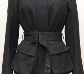 Jil Sander Italian Black Silk Lined Small Ladies Wool Jacket  