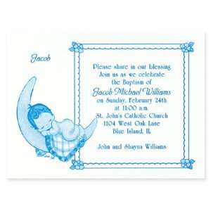  Snuggle Baby   Blue Invitations