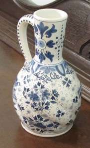 Antique Delft Blue Porcelain Pitcher Faience by Boch Keramis  