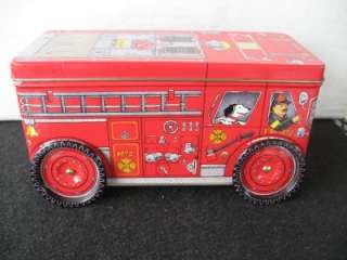   Fire Engine Tin ,Fire Truck Tin , Bank Tin, With Turning wheels  